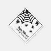 Gepersonaliseerde Spiderweb Halloween Servet (Hoek)