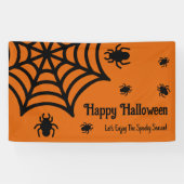 Gepersonaliseerde Spiderweb Halloween Spandoek (Horizontaal)