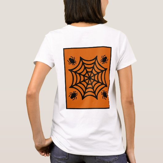 Gepersonaliseerde Spiderweb Halloween T-shirt (Achterkant)