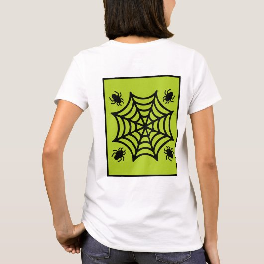Gepersonaliseerde Spiderweb Halloween T-shirt (Achterkant)