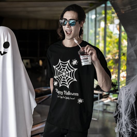 Gepersonaliseerde Spiderweb Halloween T-shirt