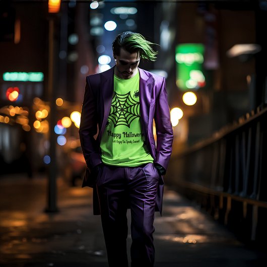 Gepersonaliseerde Spiderweb Halloween T-shirt