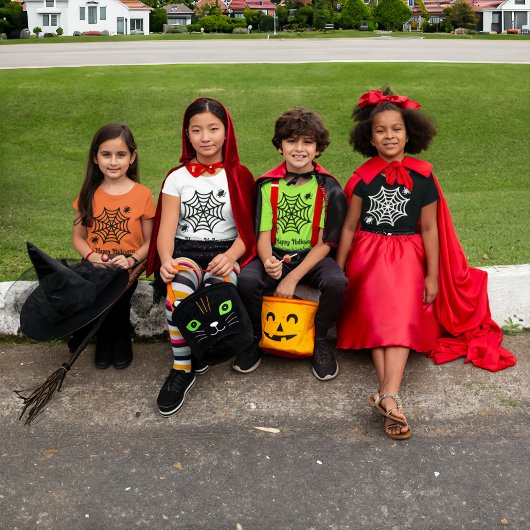 Gepersonaliseerde Spiderweb Halloween T-shirt