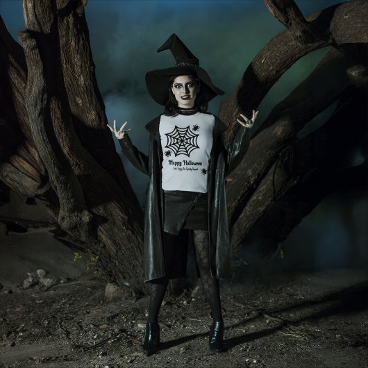 Gepersonaliseerde Spiderweb Halloween T-shirt