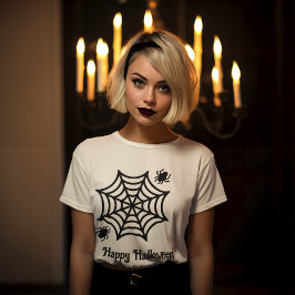 Gepersonaliseerde Spiderweb Halloween T-shirt