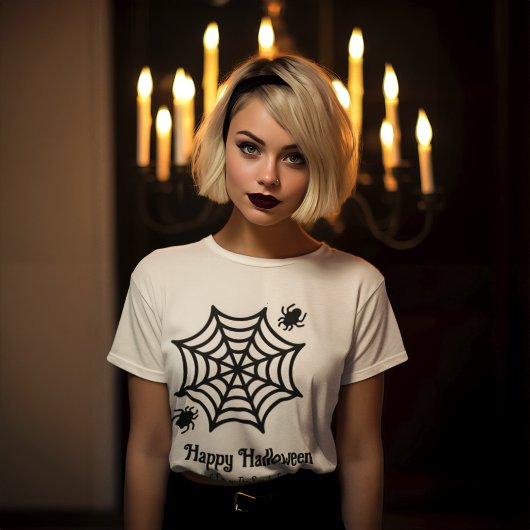 Gepersonaliseerde Spiderweb Halloween T-shirt