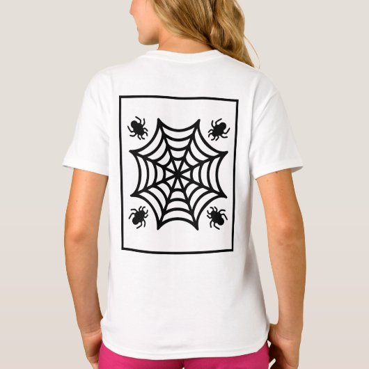 Gepersonaliseerde Spiderweb Halloween T-shirt (Achterkant)