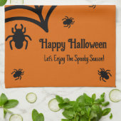 Gepersonaliseerde Spiderweb Halloween Theedoek (Gevouwen)