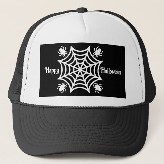 Gepersonaliseerde Spiderweb Halloween Trucker Pet (Voorkant)