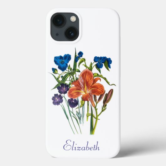Gepersonaliseerde spiderwort en Daylily Hoesje-Mat Case-Mate iPhone Case (Achterkant)
