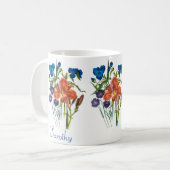 Gepersonaliseerde spiderwort en Daylily Koffiemok (Voorkant links)