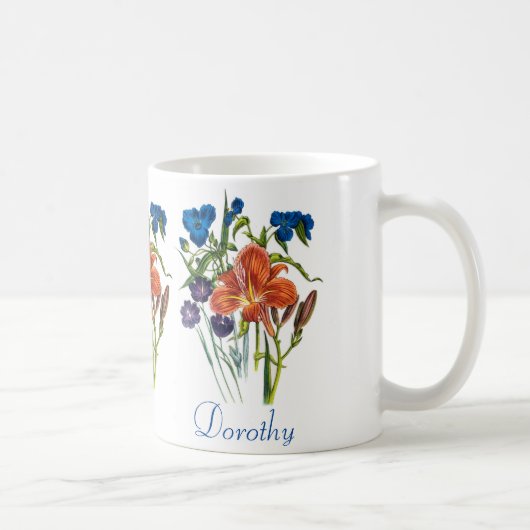 Gepersonaliseerde spiderwort en Daylily Koffiemok (Rechts)