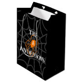 Gepersonaliseerde spinnenweb Halloween Medium Cadeauzakje (Voorkant Gekanteld)