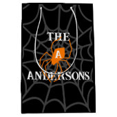Gepersonaliseerde spinnenweb Halloween Medium Cadeauzakje (Voorkant)