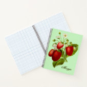 Gepersonaliseerde spiraalnotitieboek met aardbeien notitieboek (Binnen)