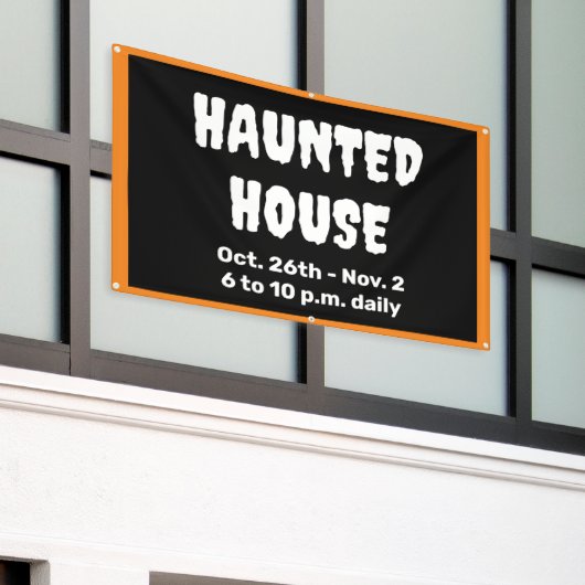 Gepersonaliseerde spookhuis banner (Buitenkant Gebouw)