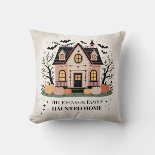 Gepersonaliseerde spookhuis Halloween Spooky House Kussen