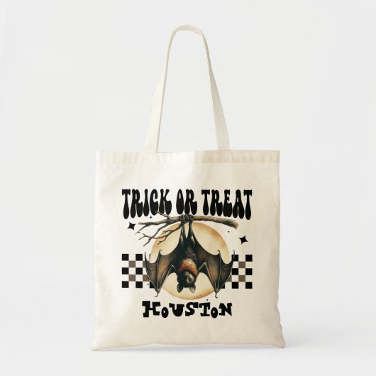 Gepersonaliseerde Spooky Bat Trick or treat Snoep Tote Bag (Voorkant)