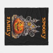 Gepersonaliseerde spooky familie enge pompoen Hall Fleece Deken (Voorkant (Horizontaal))