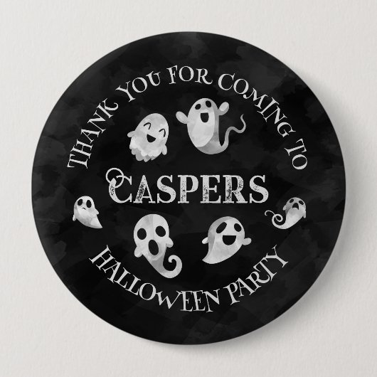 Gepersonaliseerde Spooky Ghost Halloween Button Ba (Voorkant)