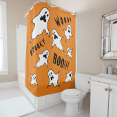 Gepersonaliseerde Spooky Halloween Geesten Douche  Douchegordijn (In situ)