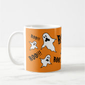 Gepersonaliseerde Spooky Halloween Ghosts Coffee M Koffiemok (Links)