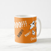 Gepersonaliseerde Spooky Halloween Ghosts Coffee M Koffiemok (Voorkant rechts)