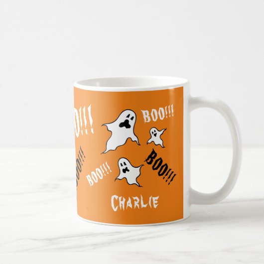 Gepersonaliseerde Spooky Halloween Ghosts Coffee M Koffiemok (Rechts)