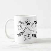 Gepersonaliseerde Spooky Halloween Ghosts Coffee M Koffiemok (Links)