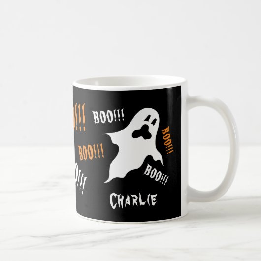 Gepersonaliseerde Spooky Halloween Ghosts Coffee M Koffiemok (Rechts)
