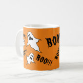 Gepersonaliseerde Spooky Halloween Ghosts Coffee M Koffiemok (Voorkant links)