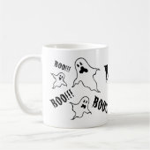 Gepersonaliseerde Spooky Halloween Ghosts Coffee M Koffiemok (Links)