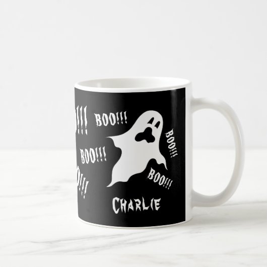 Gepersonaliseerde Spooky Halloween Ghosts Coffee M Koffiemok (Rechts)