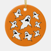 Gepersonaliseerde Spooky Halloween Ghosts Tree Orn Keramisch Ornament (Voorkant)
