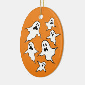 Gepersonaliseerde Spooky Halloween Ghosts Tree Orn Keramisch Ornament (Links)