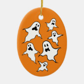 Gepersonaliseerde Spooky Halloween Ghosts Tree Orn Keramisch Ornament (Voorkant)