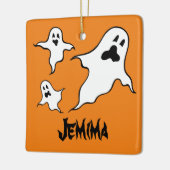 Gepersonaliseerde Spooky Halloween Ghosts Tree Orn Keramisch Ornament (Links)