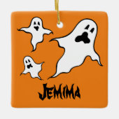Gepersonaliseerde Spooky Halloween Ghosts Tree Orn Keramisch Ornament (Voorkant)