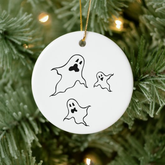 Gepersonaliseerde Spooky Halloween Ghosts Tree Orn Keramisch Ornament (Boom)