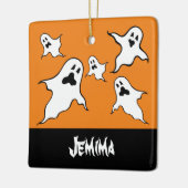 Gepersonaliseerde Spooky Halloween Ghosts Tree Orn Keramisch Ornament (Links)