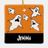 Gepersonaliseerde Spooky Halloween Ghosts Tree Orn Keramisch Ornament (Voorkant)