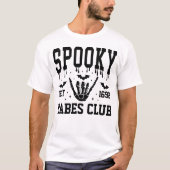 Gepersonaliseerde Spooky Halloween Groep College P T-shirt (Voorkant)