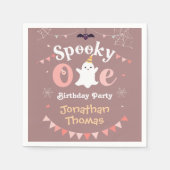 Gepersonaliseerde Spooky Halloween Verjaardag serv Servet (Voorkant)