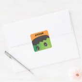 Gepersonaliseerde Spooky Monster Halloween Sticker (Envelop)