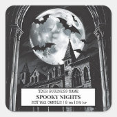 Gepersonaliseerde Spooky Nights Halloween kaars La Vierkante Sticker (Voorkant)