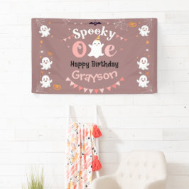 Gepersonaliseerde Spooky Ooky Halloween Verjaardag Spandoek