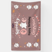 Gepersonaliseerde Spooky Ooky Halloween Verjaardag Spandoek (Verticaal)
