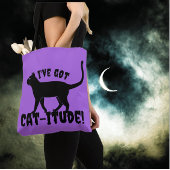 Gepersonaliseerde Spooky Paarse Halloween Black Ca Tweekleurige Koffiemok