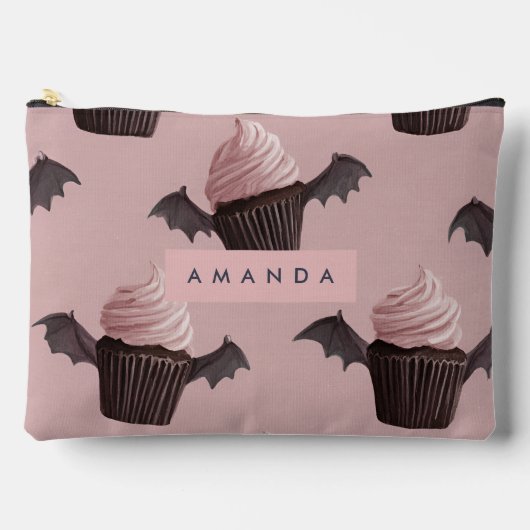 Gepersonaliseerde Spooky Schattigee Bat Cupcake Pa Etui (Voorkant)