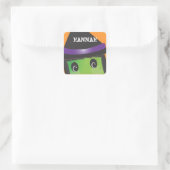 Gepersonaliseerde Spooky Schattigee Heks Halloween Vierkante Sticker (Tas)